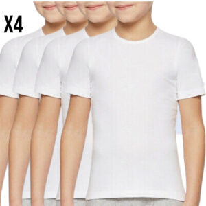 Pack 4 T-shirt Garçon Blanc Coton