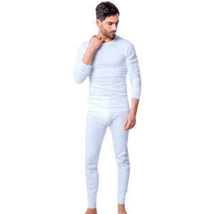 Tenue sous-vêtement Homme Blanc (pantalon - pull)
