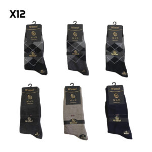 Pack 12 Paires Chaussettes Longues Homme Classique Coton