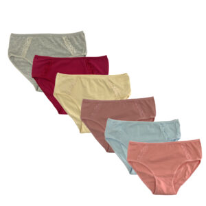 Pack 6 Slips Femme Coton Avec Dentelle