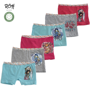 Pack 6 Slip Short Fille Coton Princesse