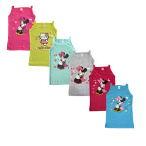 Pack 6 Débardeurs Fille Couleurs Hello Kitty / Mickey