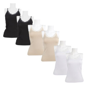 Pack 6 Débardeurs Femme Dentelle