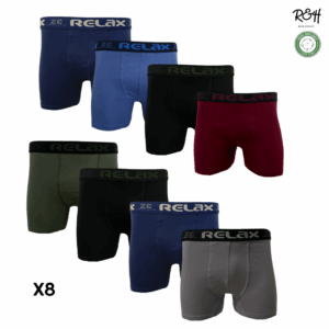 Pack 8 Boxers Homme Relax Coton