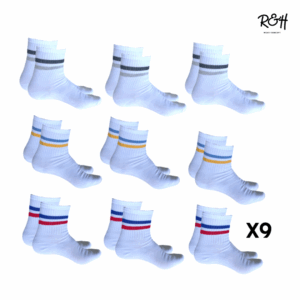 Pack 9 Paires De chaussettes /// Bandes couleurs