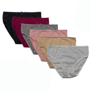 Pack 6 Slips Femme Taille Haute Coton