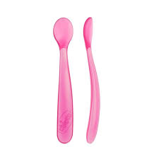 CHICCO Softly Spoon 2 Cuillères Souples 6m+ - Rose