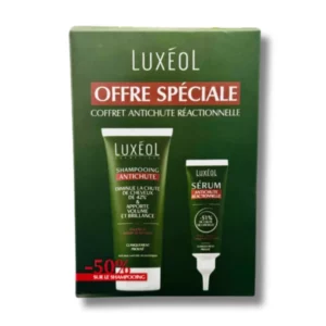 LUXEOL - COFFRET ANTI CHUTE REACTIONNELLE : SHAMPOING ANTI CHUTE 200ML + SERUM ANTI CHUTE REACTIONNELLE 50ML