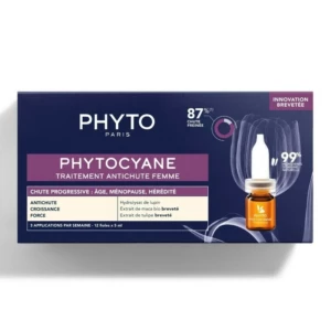 PHYTO PHYTOCYANE anti chute progressive femme,12 ampoule